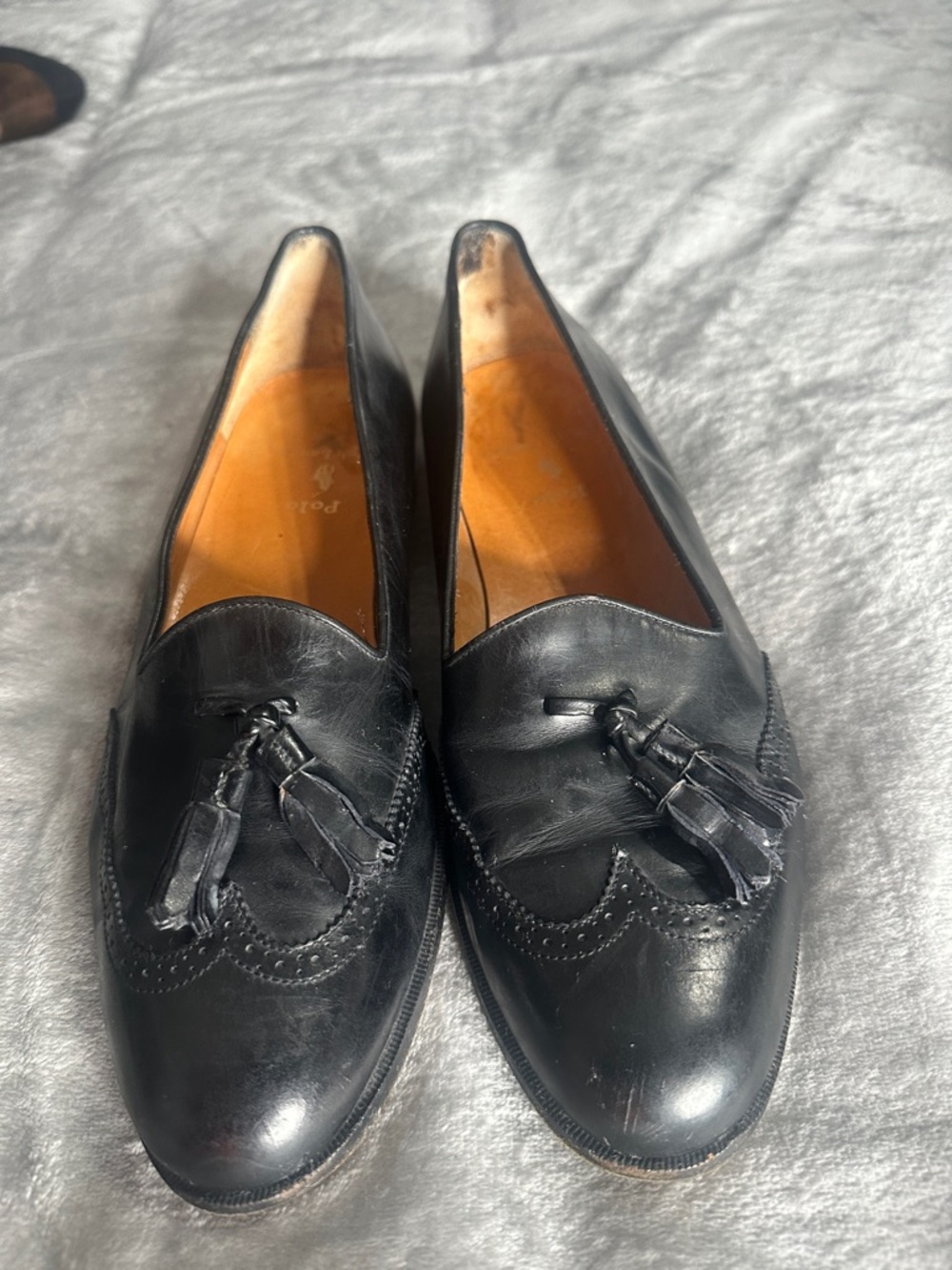 Polo by Ralph Lauren Black Leather Tassel Loafers
